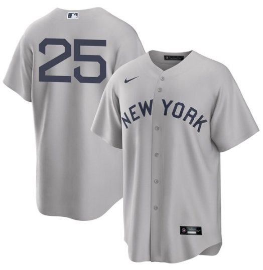 Men's New York Yankees #25 Gleyber Torres 2021 Grey Field of Dreams Cool Base Stitched Baseball Jersey Men's New York Yankees #25 Gleyber Torres 2021 Grey Field of Dreams Cool Base Stitched Baseball Jersey